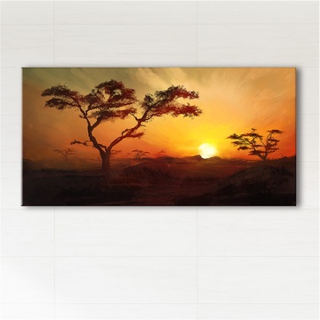 Obraz - Afryka, zachód słońca  - wydruk na płótnie