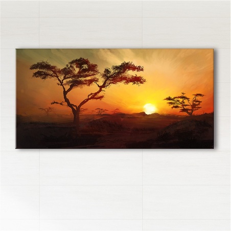 Picture - Africa, sunset - print on canvas