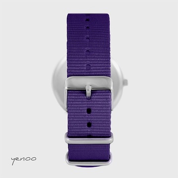 Yenoo watch - Blue Stars - purple, nylon