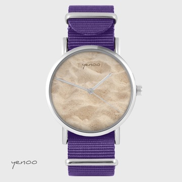 Zegarek yenoo - Piasek - fiolet, nylonowy