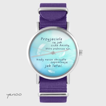 Zegarek yenoo - Przyjaciele - fiolet, nylonowy