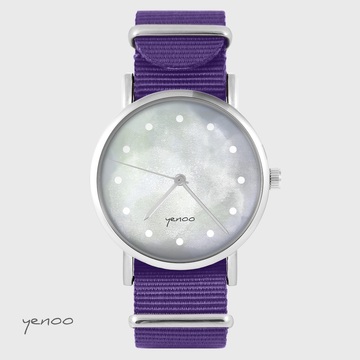 Zegarek yenoo - Szary - fiolet, nylonowy