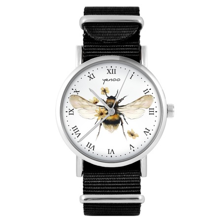 Yenoo watch - Bee natural - brown, nylon