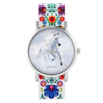 Zegarek yenoo - Biały koń...