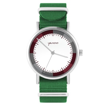 Yenoo watch - Classic wine - green, nylon