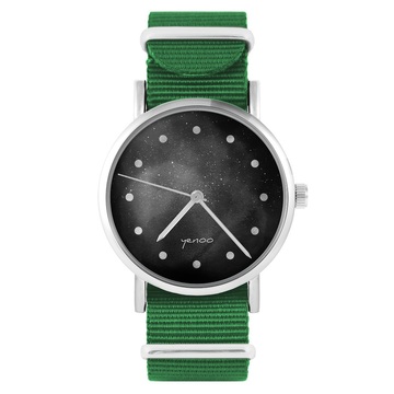 Zegarek yenoo - Czarny - czarny - zielony, nylonowy