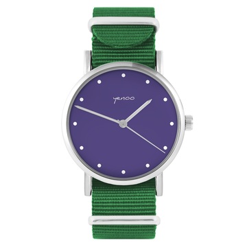 Zegarek yenoo - Fioletowy - zielony, nylonowy