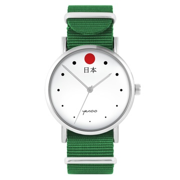 Yenoo watch - Japan - green, nylon