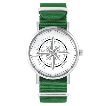 Zegarek yenoo - Kompas - zielony, nylonowy
