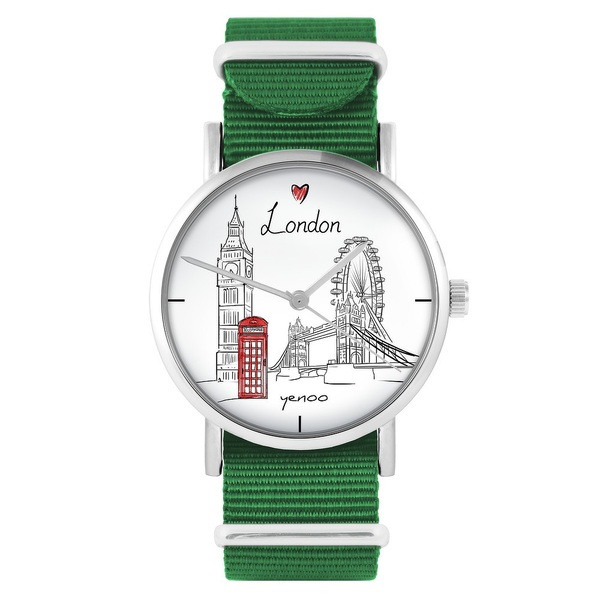 Yenoo watch - London - green, nylon