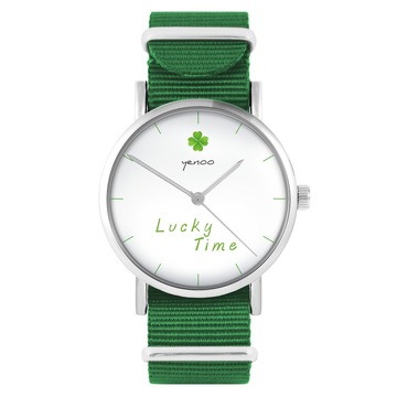 Zegarek yenoo - Lucky time - zielony, nylonowy
