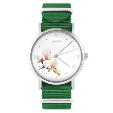 Yenoo watch - Magnolia - green, nylon