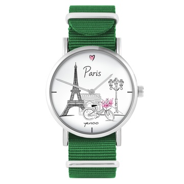 Yenoo watch - Paris - green, nylon