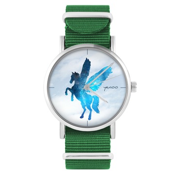 Yenoo watch - Pegasus - green, nylon