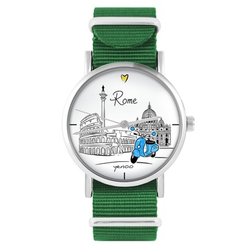 Zegarek yenoo - Rzym - zielony, nylonowy