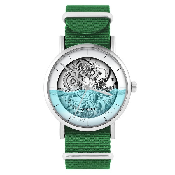 Yenoo watch - Water steampunk - green, nylon