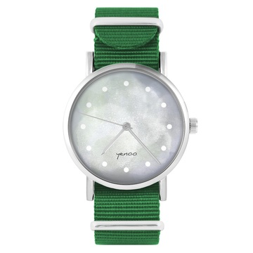 Zegarek yenoo - Szary - zielony, nylonowy