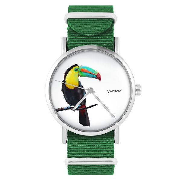 Yenoo watch - toucan - green, nylon