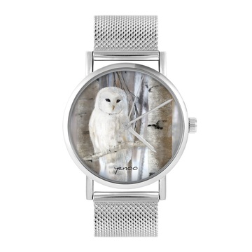 Watch - Owl - metal, mesh