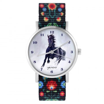 Zegarek yenoo - Czarny koń,...