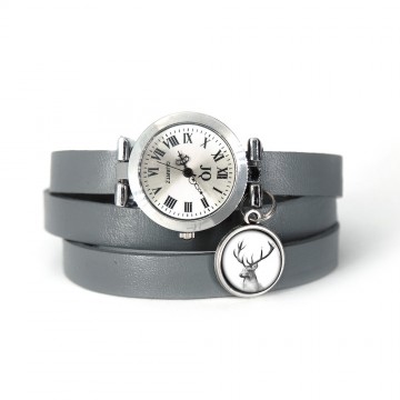 Watch -Stag - wrapped, leather