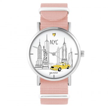 Zegarek yenoo - NYC - mistyrose, nylonowy