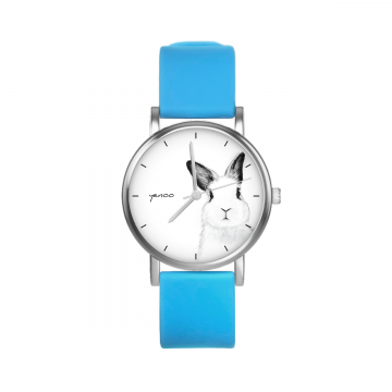 Zegarek yenoo - Królik - niebieski, silikonowy