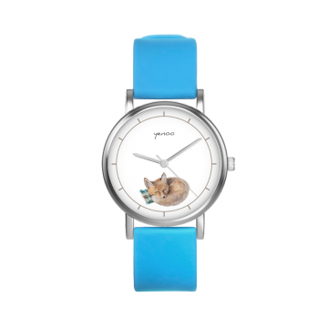 Zegarek yenoo - Lisek - niebieski, silikonowy
