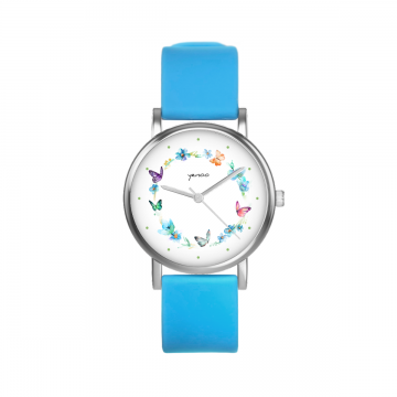 Zegarek yenoo - Wianek kolorowy - niebieski, silikonowy