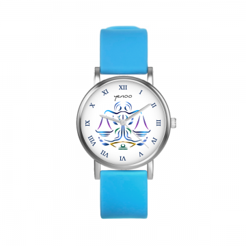 Zegarek yenoo - Starlight zodiak - Libra - niebieski, silikonowy