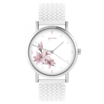 Zegarek yenoo -  Lilia - biały, silikonowy