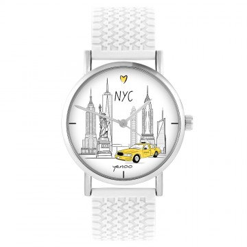 Zegarek yenoo -  NYC - biały, silikonowy