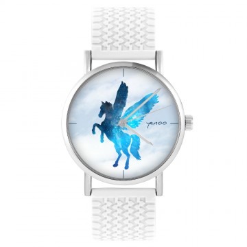 Zegarek yenoo -  Pegaz - biały, silikonowy