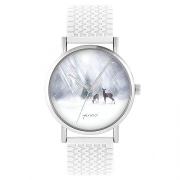 Zegarek yenoo -  Sarenki - biały, silikonowy
