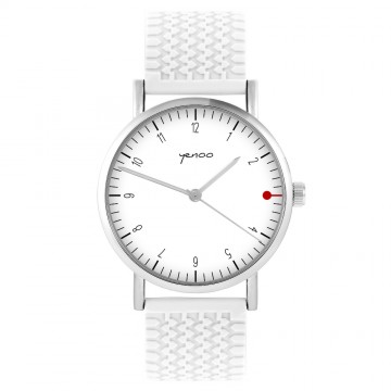 Zegarek yenoo -  Simple elegance, biały - biały, silikonowy