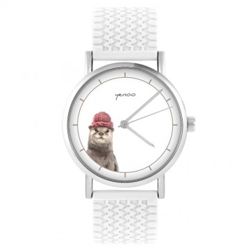Zegarek yenoo -  Wydra - biały, silikonowy