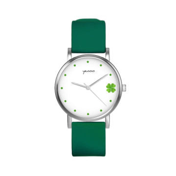 Zegarek yenoo -  Koniczynka - zielony, silikonowy