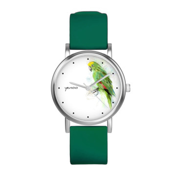 Zegarek yenoo -  Papauga zielona - zielony, silikonowy
