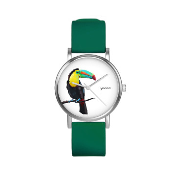 Zegarek yenoo -  Tukan - zielony, silikonowy