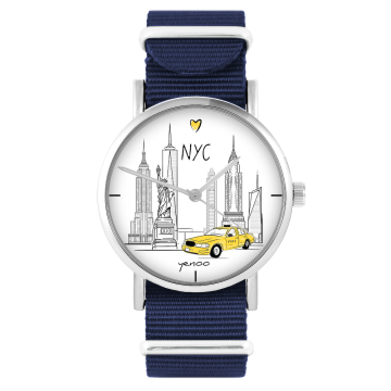 Zegarek yenoo - NYC - granatowy, nylonowy
