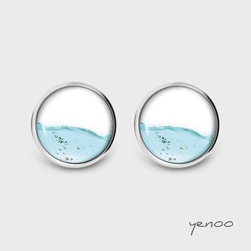 Kolczyki sztyfty - Woda - grafika - Yenoo