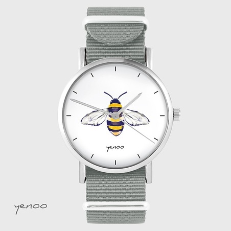 Watch - Bee - grey, nylon
