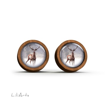 Wooden earrings - Deer 2 - sticks